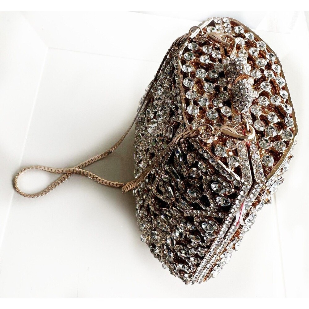 White Chocolate Diamond Bell Evening Clutch Bags Embellished Luxury Party